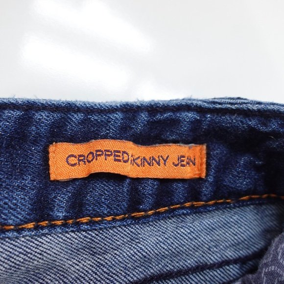 TORY BURCH Jeans Women 26 Blue‎ Denim Cropped Skinny Low Rise Medium Wash 26x24 - Picture 4 of 10